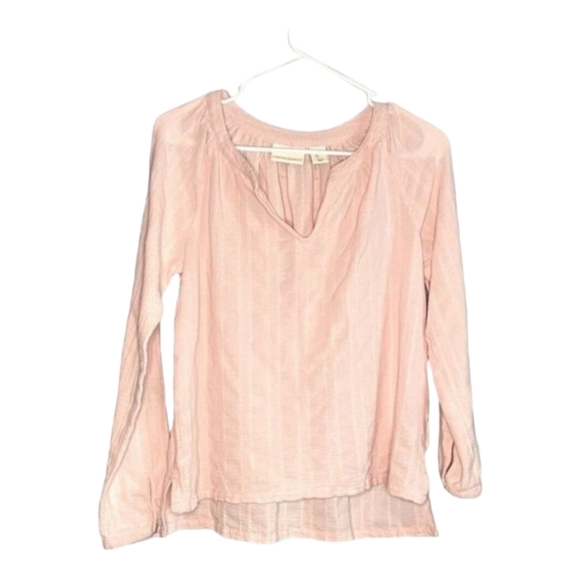 Cynthia Rowley Blush Pink Popover Blouse Lightweight Gauzy Spring V Neck Top EUC - Picture 9 of 11